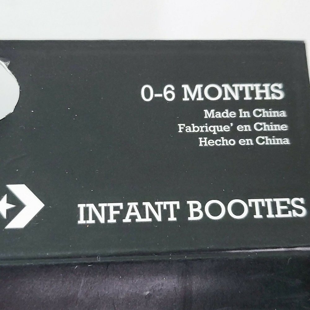 Converse Chuck Taylor Infant Booties 2 Pack 0-6 Months  Black Ivory 9002386-001 - Picture 4 of 5